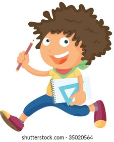 ilustración de boy on white
