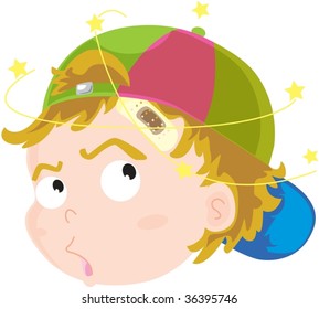 illustration of a boy on white