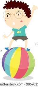 illustration of boy on white