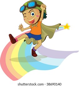 illustration of boy on white