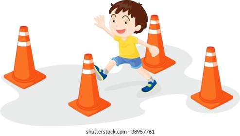 ilustración de niño en blanco
