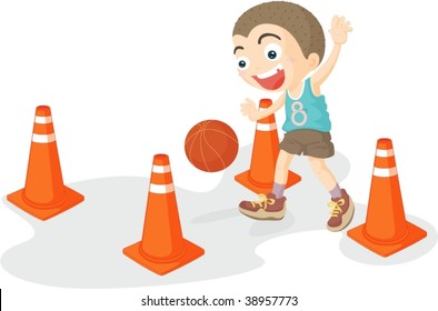 ilustración de niño en blanco