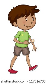 ilustración de un niño de fondo blanco