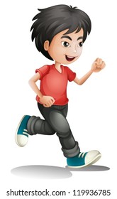 illustration of a boy on a white background
