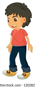 ilustración de un niño de fondo blanco