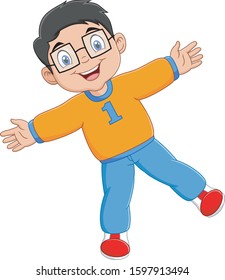 Illustration of a boy on a white background