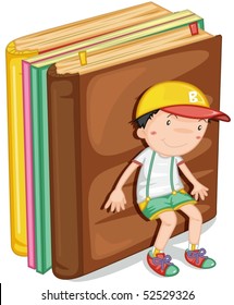Ilustração de um menino sobre um fundo branco