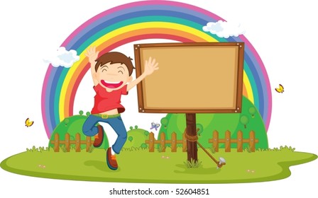 Ilustración de un niño de fondo blanco