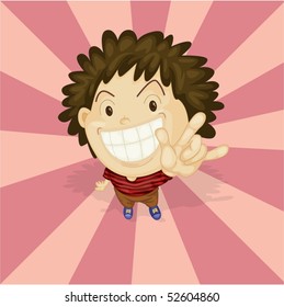 Illustration of a boy on a white background