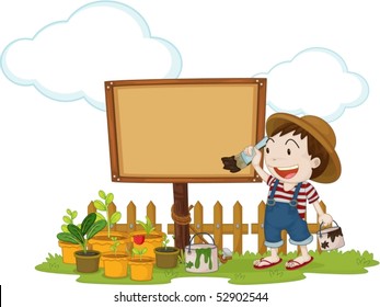 Illustration of a boy on a white background
