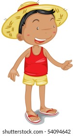Ilustración de un niño de fondo blanco