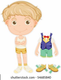 Illustration of a boy on white background
