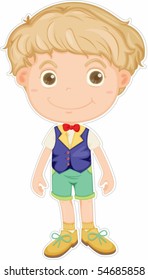 Illustration of a boy on white background