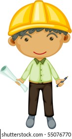 Ilustración de un niño de fondo blanco