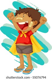Illustration of a boy on white background