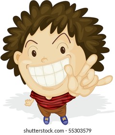 Ilustración de un niño de fondo blanco