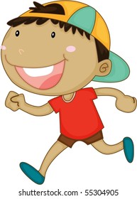 Ilustración de un niño de fondo blanco