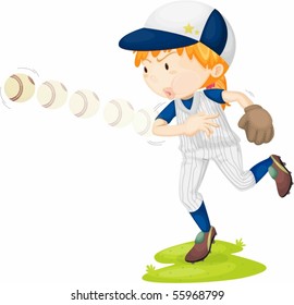 Illustration of A Boy on white background