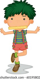 ilustración de un niño de fondo blanco