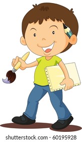 ilustración de un niño de fondo blanco