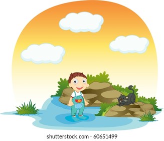 illustration of a boy on a white background