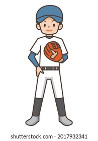 Illustration of a boy playing baseball