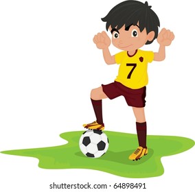 illustration of boy playing on a white background