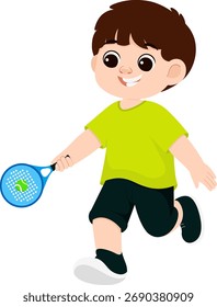 Ilustração de Boy Playing Paddleball