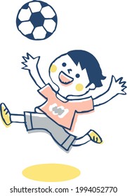 Illustration of a boy playing soccer