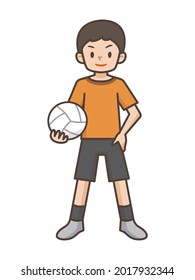 Illustration of a boy playing volleyball