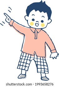 Illustration of a boy pointing a finger