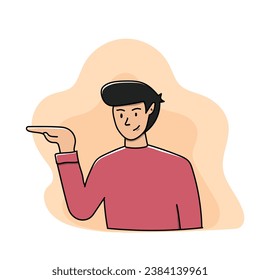 Ilustración de la mano del niño señalando