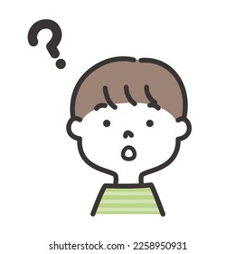 Ilustración de un niño con cara de interrogatorio