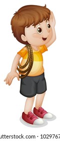 illustration of a boy with rope
