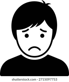 Illustration of a boy with a sad expression