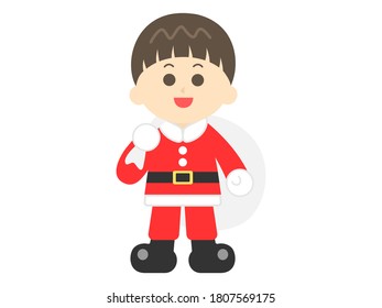 Illustration of boy Santa Claus.