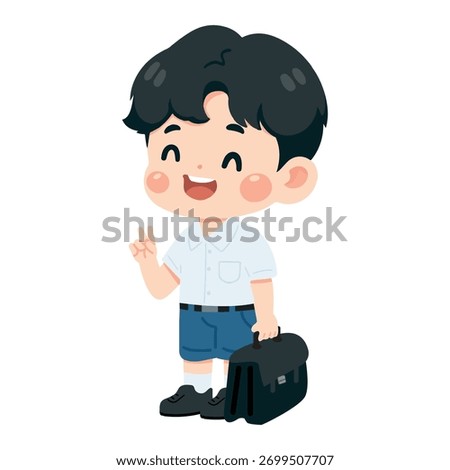 Illustration of Boy in School Uniform