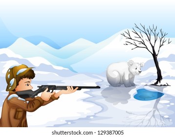 Illustration of a boy the shooting bear