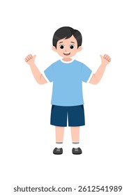 illustration of a boy showing a cheerful expression