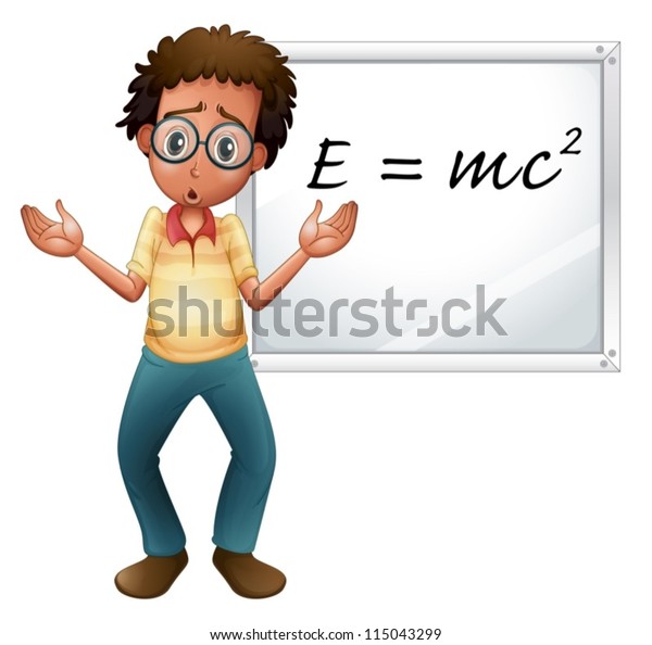 Illustration Boy Showing White Board On Stock Vector (royalty Free 