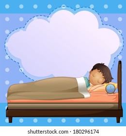 Illustration of a boy sleeping soundly with an empty callout