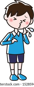 Illustration of a boy sneezing