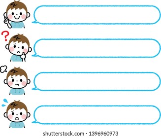 Illustration of a boy and a speech bubble.