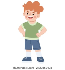 Ilustração de um menino de pé com confiança