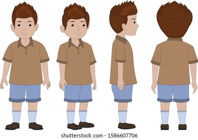 Illustration Of Boy Standing Model Sheet