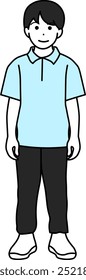 Illustration of a boy standing with a smile