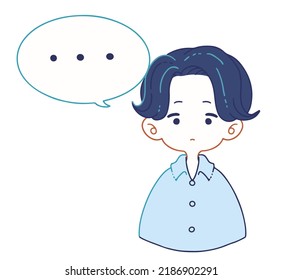 Illustration of a boy in a suit shirt who is aghast and silent.