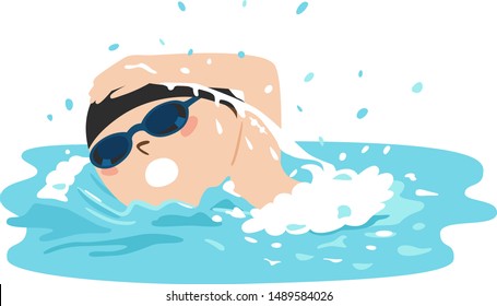 16,300 Boy swimming cartoon Stock Illustrations, Images & Vectors ...