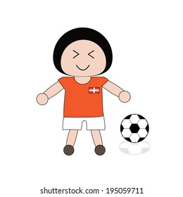 Illustration boy in Switzerland football uniform