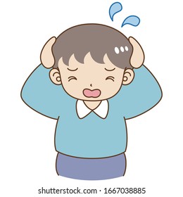 
Illustration of a boy thinking confused